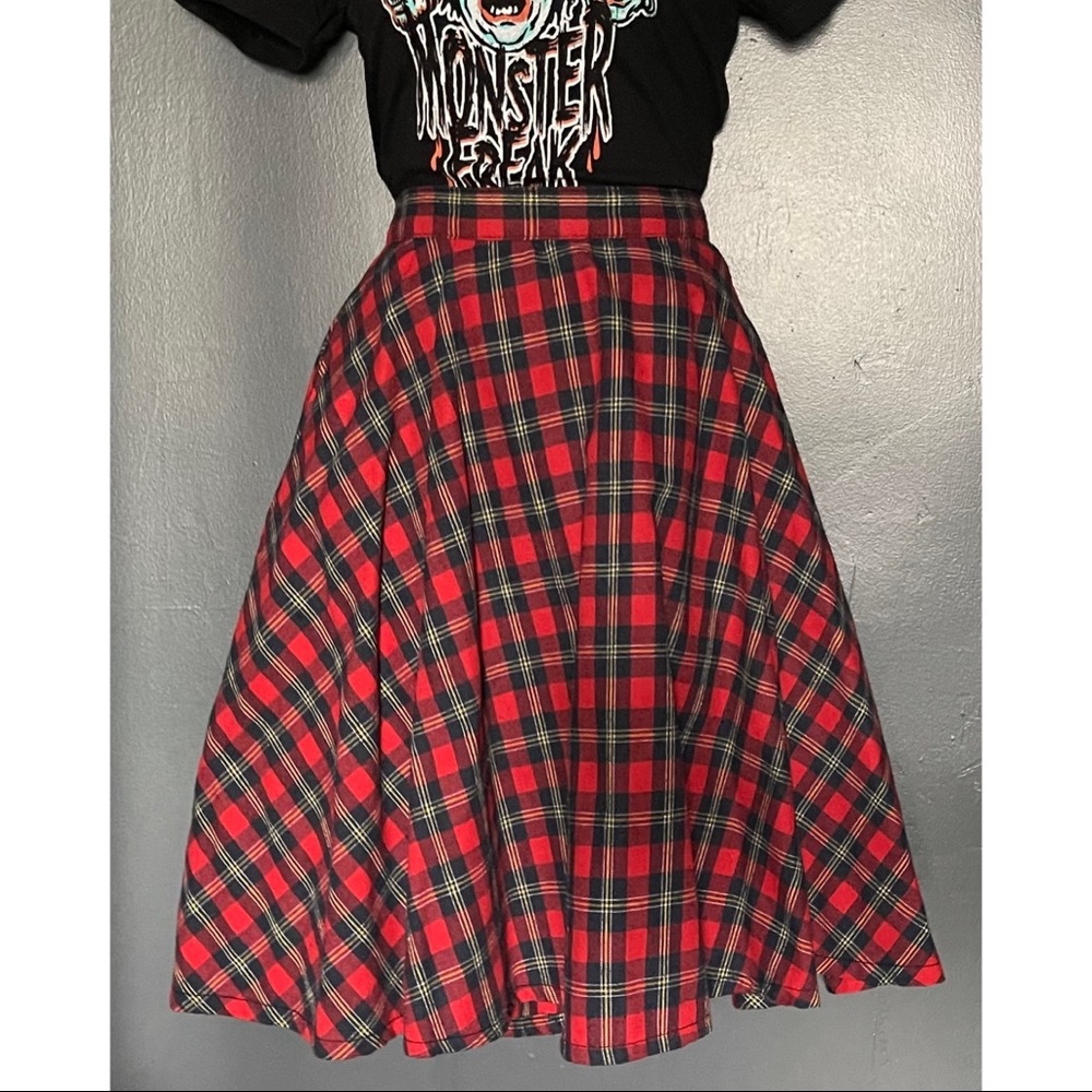 Sourpuss Red Plaid Bonnie Skirt
